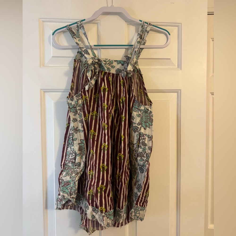 Floral Striped Sleeveless Romper